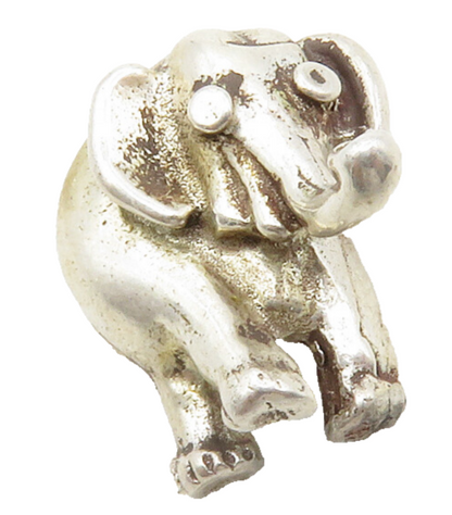 925 Sterling Silver  Vintage Petite Walking Elephant Drop Pendant  PT10092