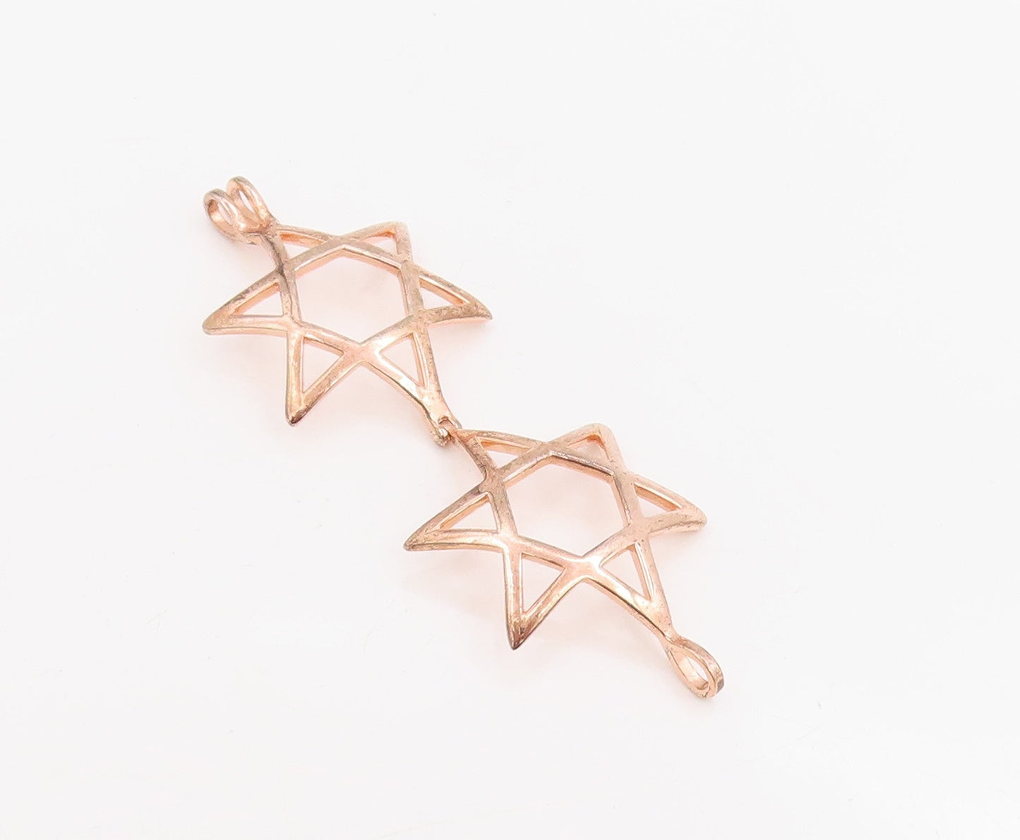 925 Sterling Silver Vintage Pendant Gold Plated Star Of David OPENS  PT25404