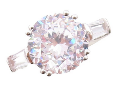 925 Sterling Silver Vintage Ring Round & Rectangle Cut Topaz  Sz 6  RG30227