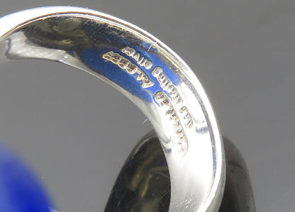 CHARLES ALBERT 925 Silver  Vintage Recycled Glass Cocktail Ring Sz 7  RG20363