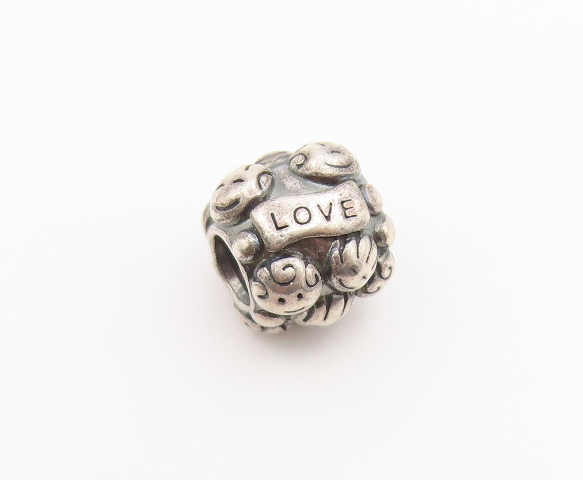 925 Sterling Silver Vintage Pendant PANDORA  Love & Family Faces Bead  PT26620