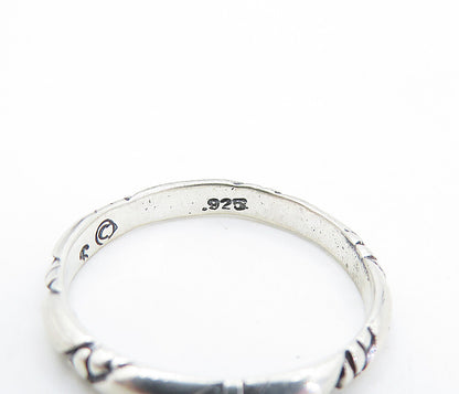 SHUBE 925 Silver  Vintage Petite Etched Slanted Pattern Band Ring Sz 6  RG6424