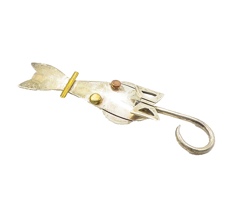EFS MEXICO 925 Silver  Vintage Two Tone Sitting Cat Motif Brooch Pin  BP4015