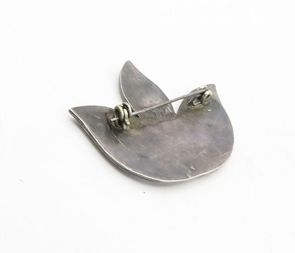 MEXICO 925 Sterling Silver Vintage Abalone Shell Floral Brooch Pin BP3286