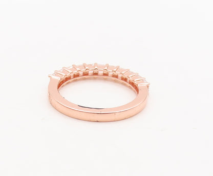 925 Sterling Silver Vintage Ring Rose Gold Plated Square Cut CZ   Sz 7  RG29472