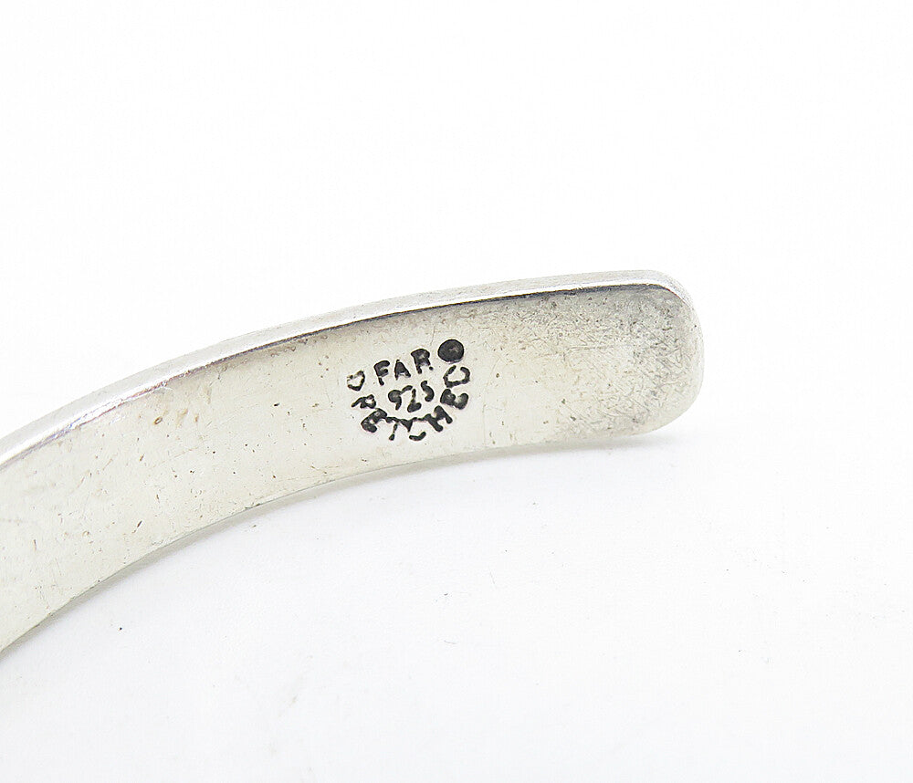 FAR FETCHED 925 Silver  Do What You Love Etched Quote Cuff Bracelet  BT2704