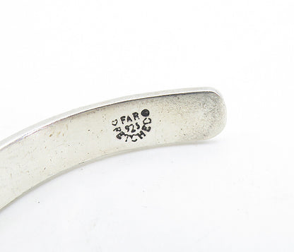FAR FETCHED 925 Silver  Do What You Love Etched Quote Cuff Bracelet  BT2704