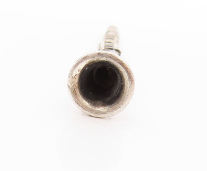 925 Sterling Silver Vintage Pin Collector Solid Carved Clarinet  TR3924