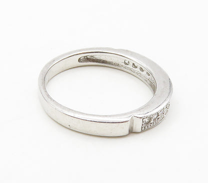 925 Sterling Silver  Sparkling Cubic Zirconia Smooth Band Ring Sz 6.5  RG15932