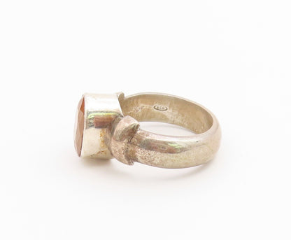 925 Sterling Silver Vintage Ring Oval Cut Citrine Statement Band  Sz 6  RG36663