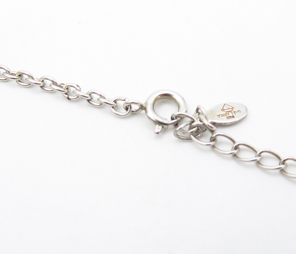 925 Sterling Silver  Cubic Zirconia Open Love Heart Chain Necklace  NE1368