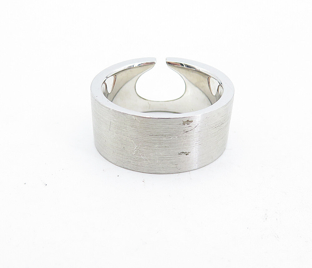 BREUNING 925 Silver  Vintage Two Tone Cutout Design Band Ring Sz 6.5  RG4681