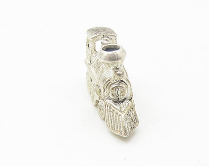 925 Sterling Silver  Vintage Petite Shiny Steam Train Motif Pendant  PT8909