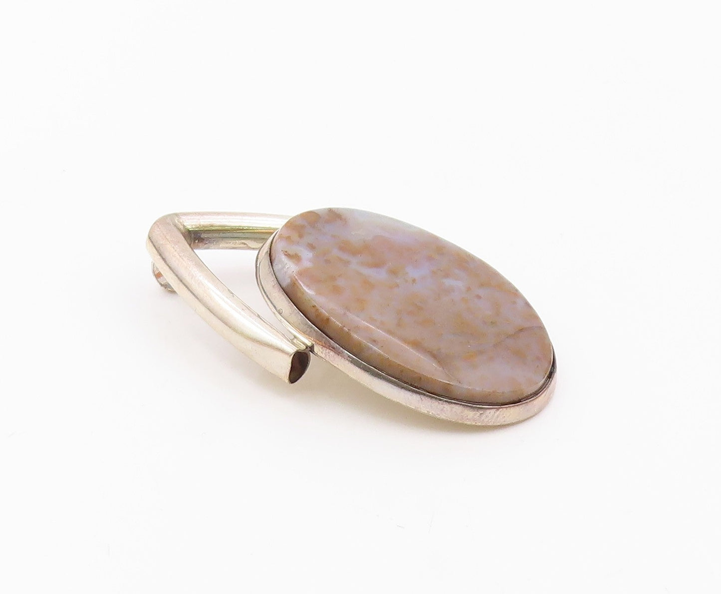925 Sterling Silver  Vintage Oval Amethyst Cacoxenite Held Pendant  PT21012