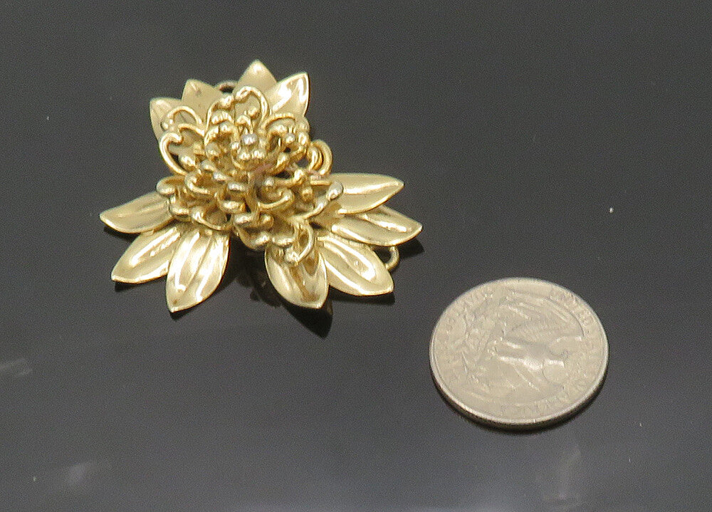 NAPIER 925 Sterling Silver  Vintage Shiny Gold Plated Flower Pendant  PT16171