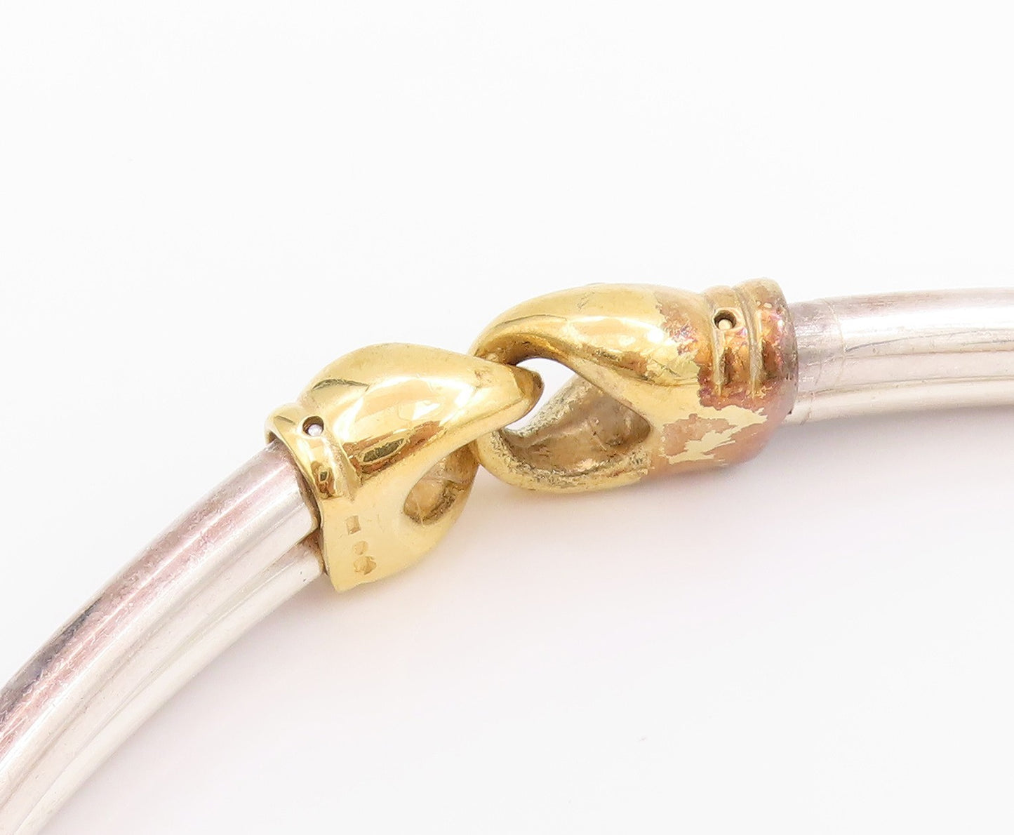 925 Sterling Silver Vintage Necklace UNOAERRE Solid Two Tone Choker  NE4715