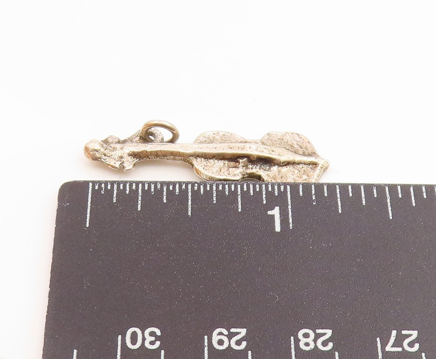 925 Sterling Silver  Vintage Petite Shiny Cello Instrument Pendant  PT15983