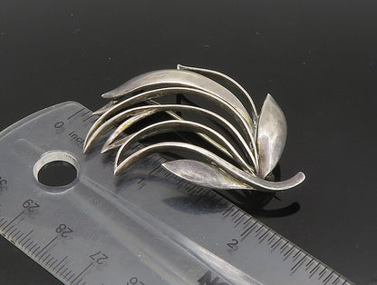 JUST ANDERSEN DENMARK 925 Silver  Vintage Modernist Leaf Brooch Pin  BP9323