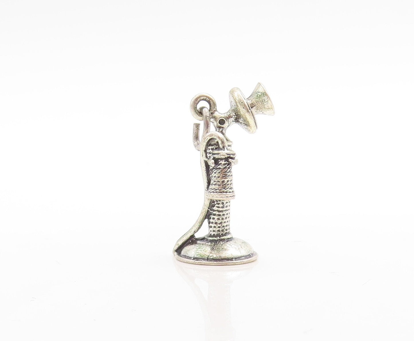 925 Sterling Silver Vintage Pendant DANECRAFT 3D Old Telephone Charm  PT23692
