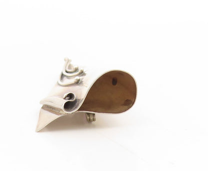 925 Sterling Silver Vintage Brooch SOYKA HOROSKO Folded Ribbon Design  BP12223