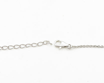 925 Sterling Silver  Vintage Topaz Floral Two Tone Chain Necklace  NE3017
