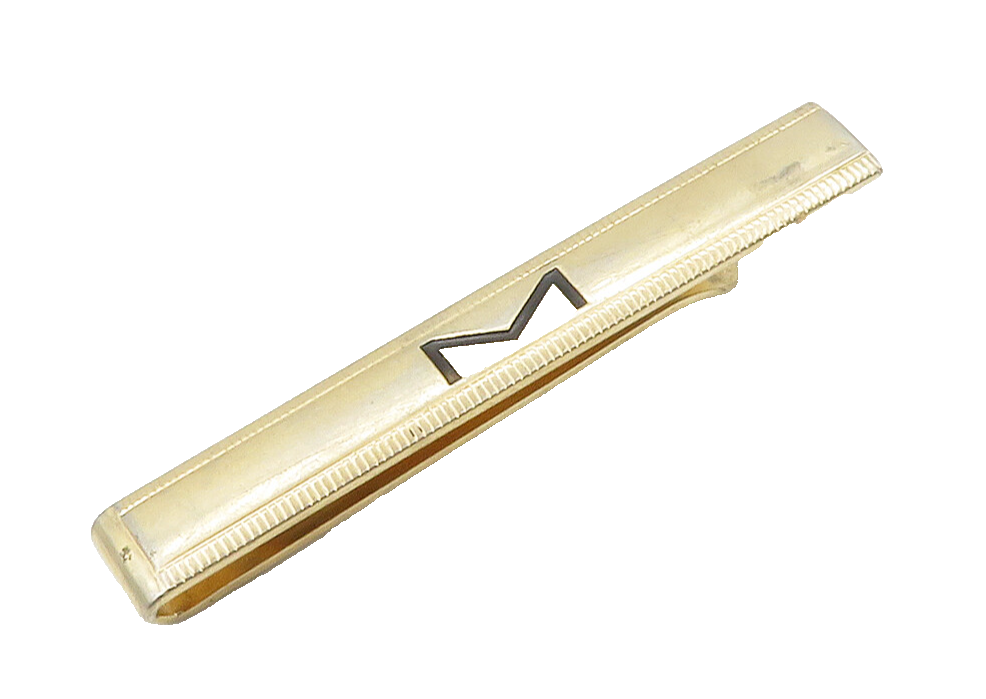 SWANK 925 Sterling Silver  Vintage Letter M Initial Shiny Tie Clip  TR2143