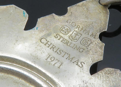 GORHAM 925 Silver  Vintage Antique Shiny Christmas Snowflake Pendant  PT16369