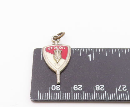925 Sterling Silver  Vintage Enamel Senior 76' Class Pendant  PT19149