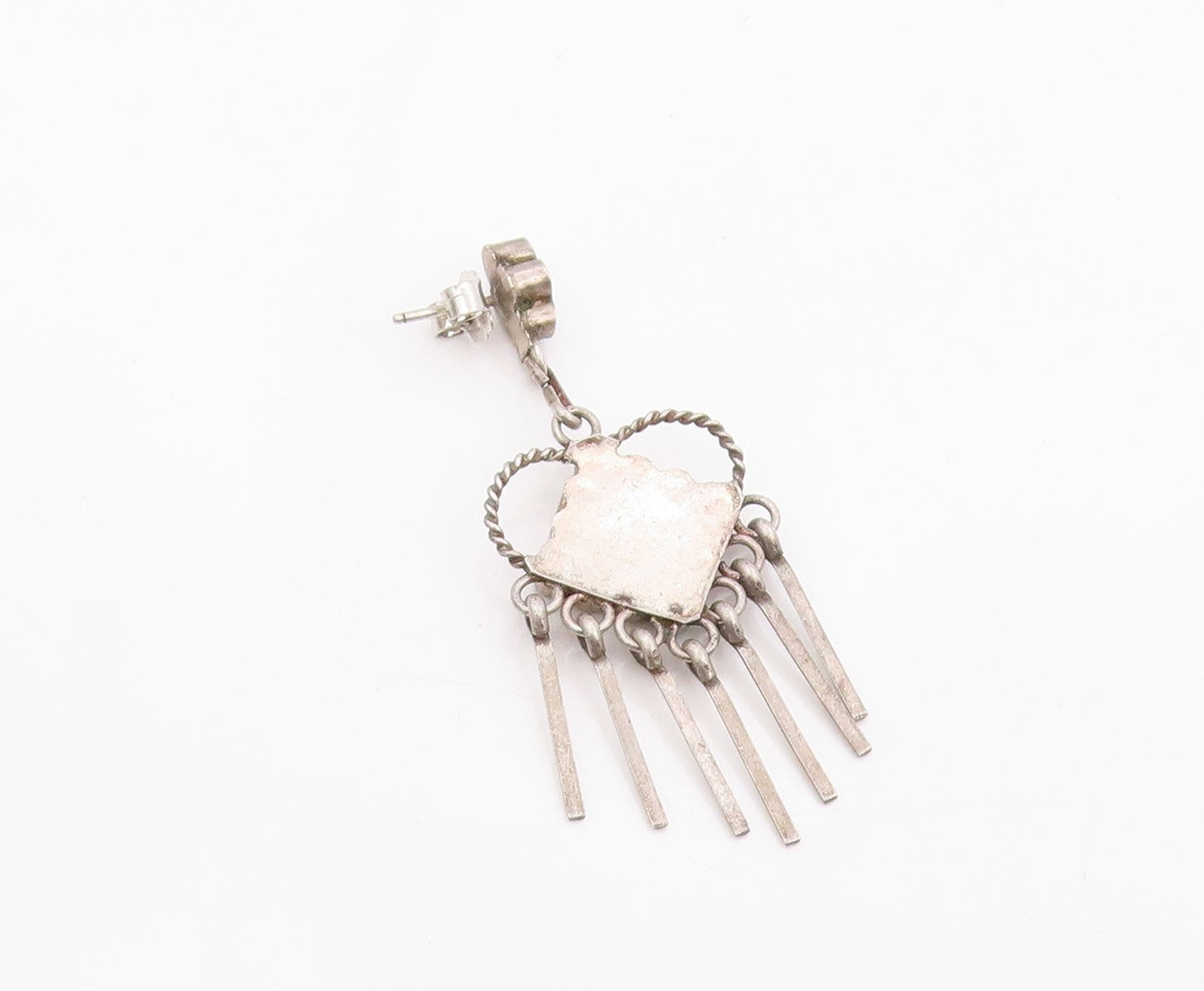 925 Sterling Silver Vintage Earrings NAVAJO ZUNI Gemstone Single Lot  EG14288