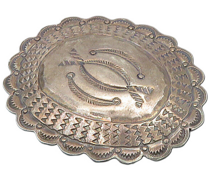 SOUTHWESTERN 925 Silver Vintage Dark Tone Etched Pattern Brooch Pin BP8931