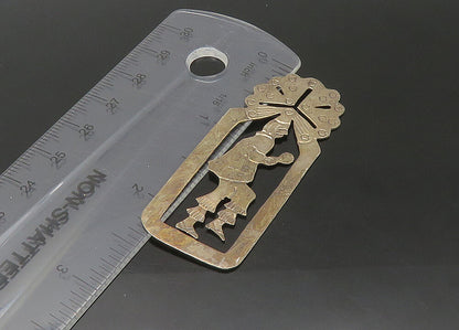 925 Sterling Silver  Vintage Dark Tone Dancing Figure Book Mark  TR3052