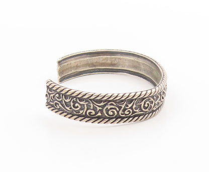 925 Sterling Silver Vintage Bracelet CAROLYN POLLACK Rope & Scrolls Cuff BT11764