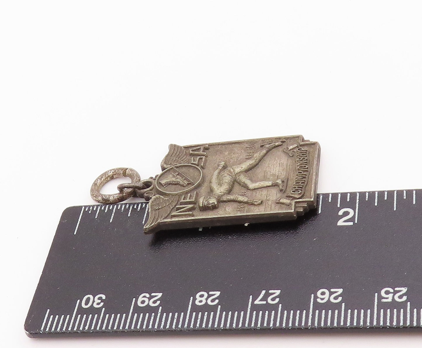 925 Sterling Silver Vintage Pendant 1936 Antique Ice Skats Championship PT24486