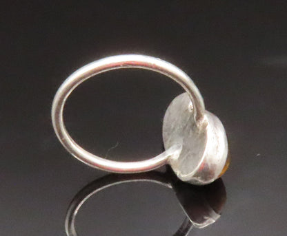 925 Sterling Silver  Vintage Tiger's Eye Bead Swirl Ring Sz 6.5  RG25216