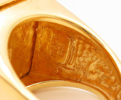 925 Sterling Silver Vintage Ring Gold Plated ITAOR Geometric Band Sz 10 RG34643