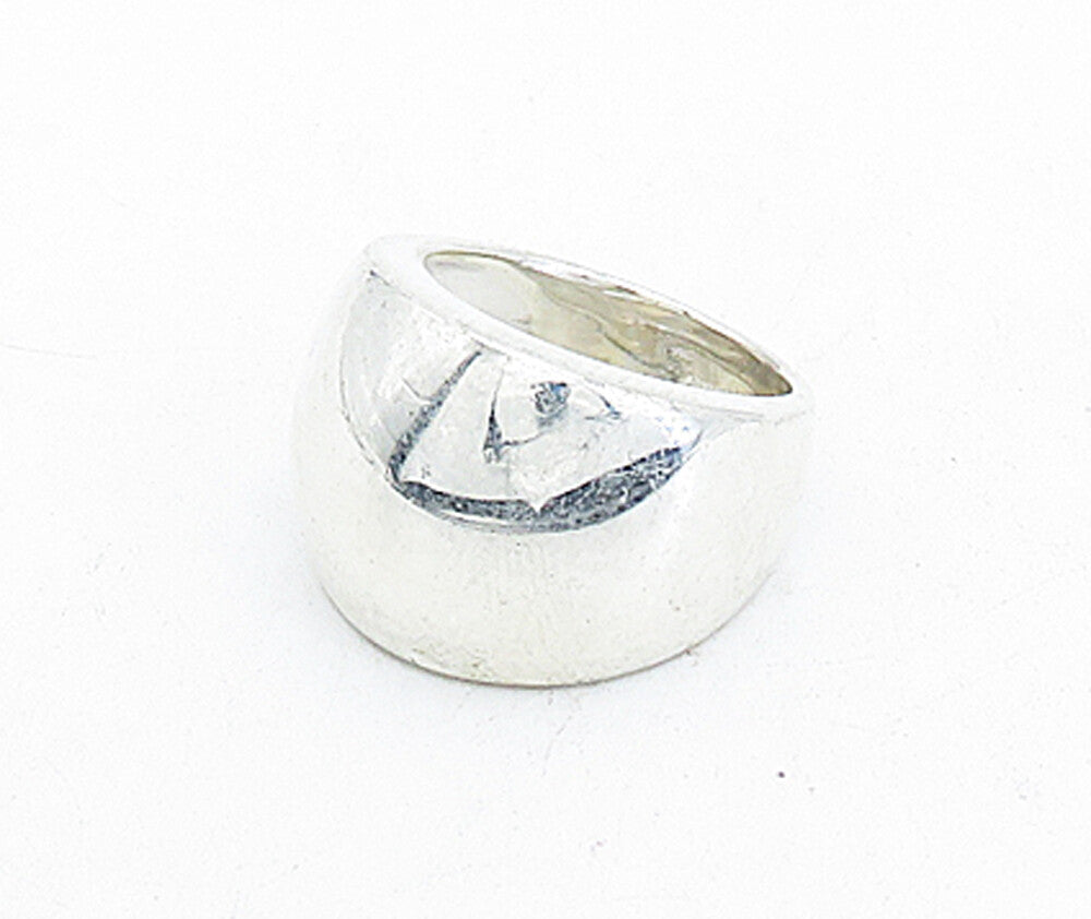 925 Sterling Silver Vintage Shiny Minimalist Tapered Band Ring Sz 7.5 RG4706