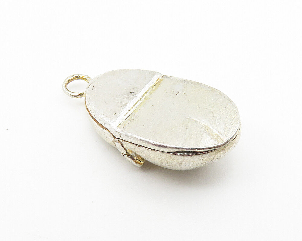 925 Sterling Silver  Vintage Shiny Petite Shoe Motif Smooth Pendant  PT8144