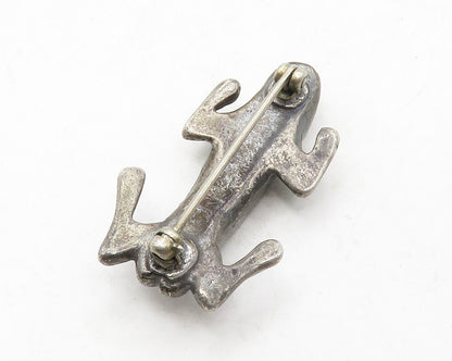 925 Sterling Silver  Vintage Antique Frog Like Detail Brooch Pin  BP4964