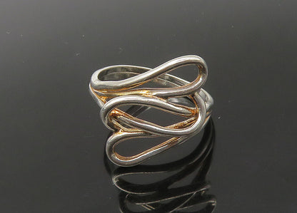 925 Sterling Silver  Vintage Shiny Love Hearts Bypass Ring Sz 8.5  RG22379