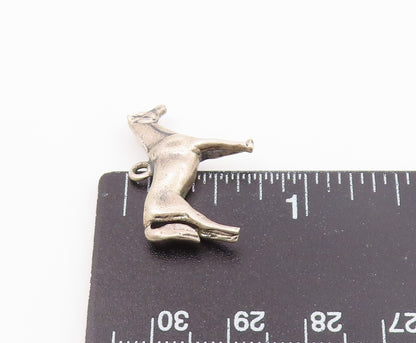 925 Sterling Silver  Vintage Shiny Sanding Horse Animal Motif Pendant  PT19390