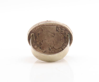 925 Sterling Silver Vintage Ring Solid Large Half US Dollar Coin  Sz 7  RG31643