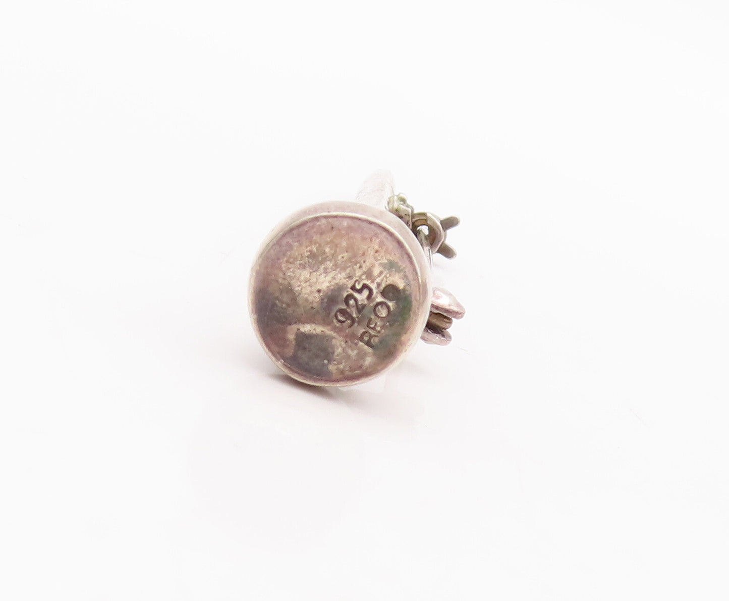 925 Sterling Silver Vintage Brooch Pin Minimalist Solid Carved pin  BP10993