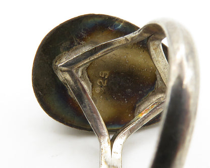925 Sterling Silver  Vintage Tear Drop Larimar Cocktail Ring Sz 7.5  RG19766