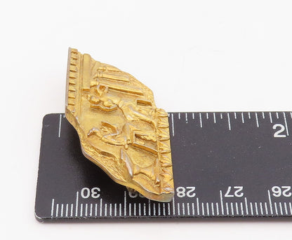 925 Sterling Silver Vintage Brooch Pin Gold Plated NORWAY Storytellers BP12230