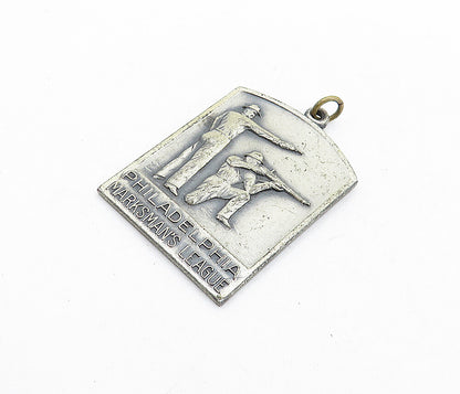 925 Sterling Silver  Vintage Antique Marksman's League 1939 Pendant  PT4418