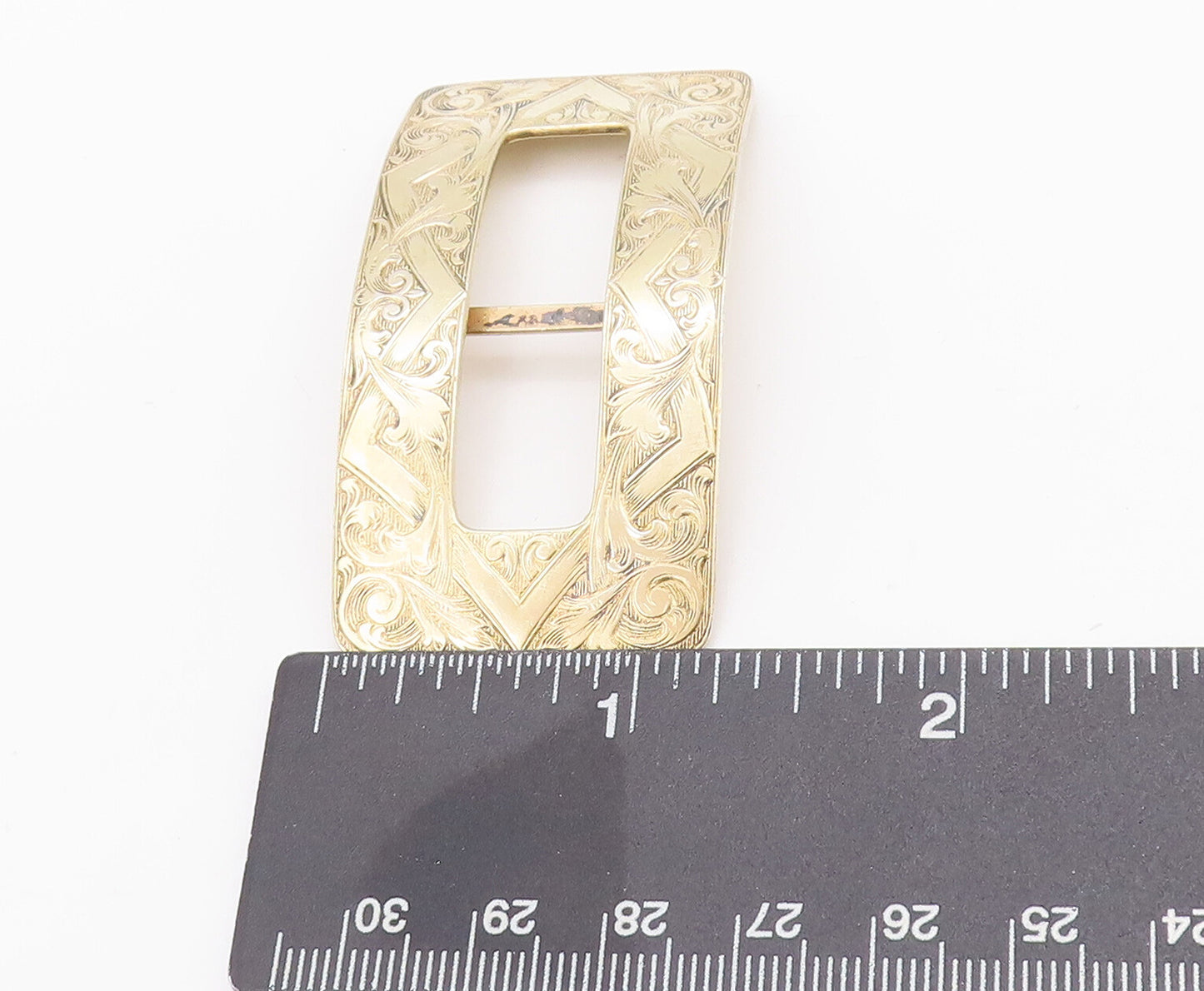 925 Sterling Silver Vintage Cloth Pin 1913 Antique Gold Plated Carved  TR3761
