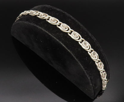 925 Sterling Silver Vintage S Swirl Symbol Interlocking Bracelet BT9582