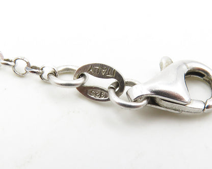 925 Sterling Silver  Vintage Shiny Floral Leaf Vine Chain Necklace  NE3056