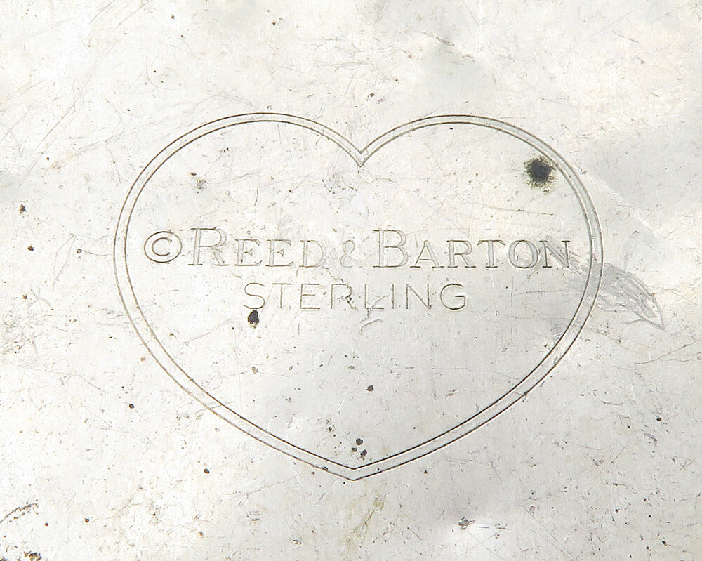 REED & BARTON 925 Silver  Vintage First Christmas Love Heart Pendant  PT11222
