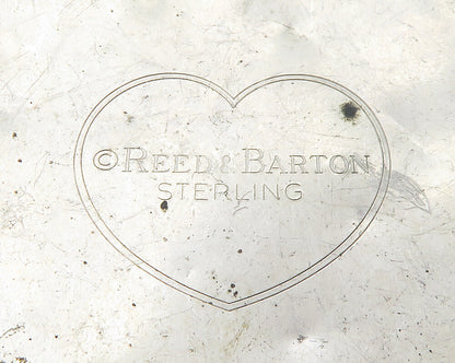 REED & BARTON 925 Silver  Vintage First Christmas Love Heart Pendant  PT11222